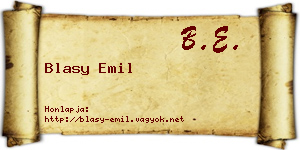 Blasy Emil névjegykártya
