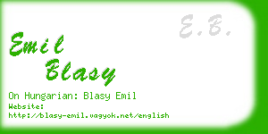 emil blasy business card